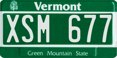 VT license plate XSM677