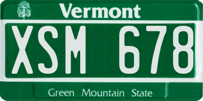 VT license plate XSM678