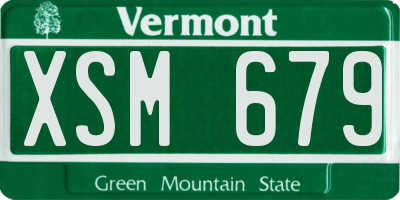 VT license plate XSM679