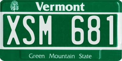 VT license plate XSM681