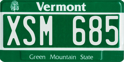 VT license plate XSM685