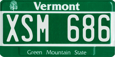 VT license plate XSM686