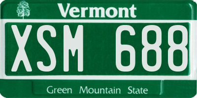 VT license plate XSM688