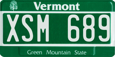 VT license plate XSM689