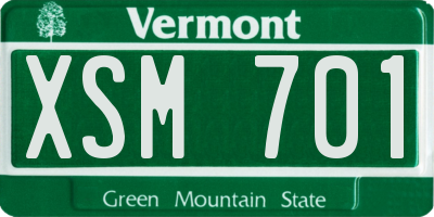 VT license plate XSM701