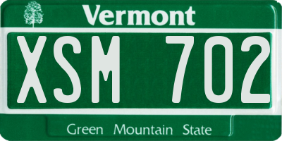 VT license plate XSM702
