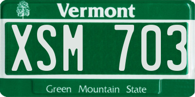 VT license plate XSM703