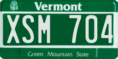 VT license plate XSM704