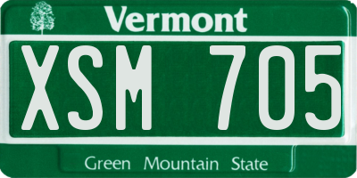 VT license plate XSM705