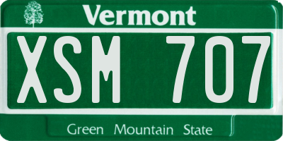 VT license plate XSM707