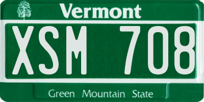 VT license plate XSM708