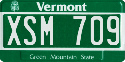 VT license plate XSM709