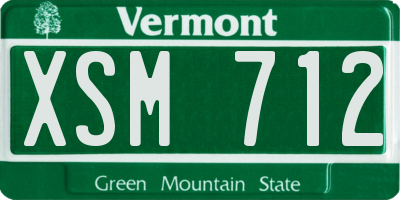 VT license plate XSM712