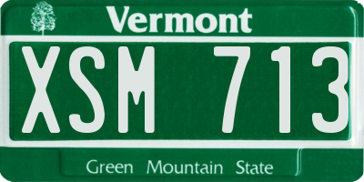 VT license plate XSM713