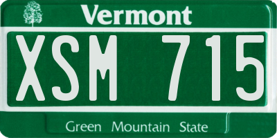 VT license plate XSM715