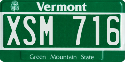 VT license plate XSM716