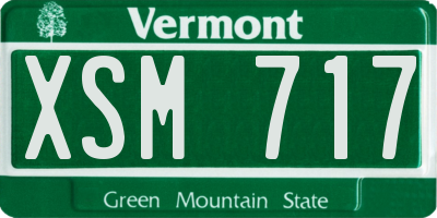 VT license plate XSM717