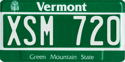 VT license plate XSM720