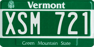 VT license plate XSM721