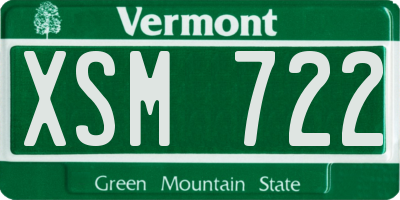 VT license plate XSM722