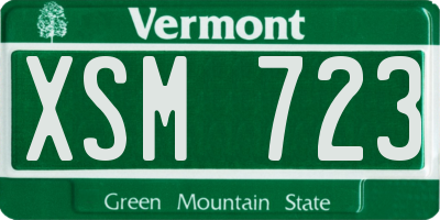 VT license plate XSM723