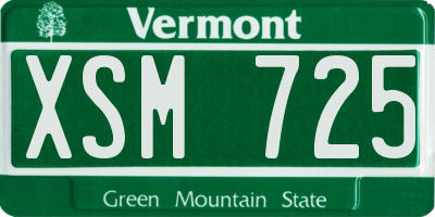 VT license plate XSM725