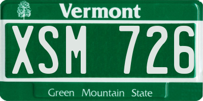 VT license plate XSM726