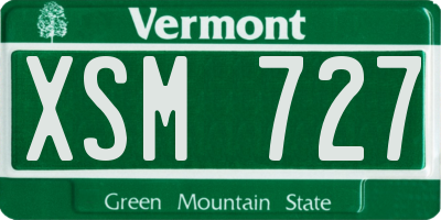 VT license plate XSM727
