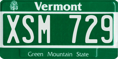 VT license plate XSM729