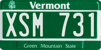 VT license plate XSM731