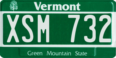 VT license plate XSM732