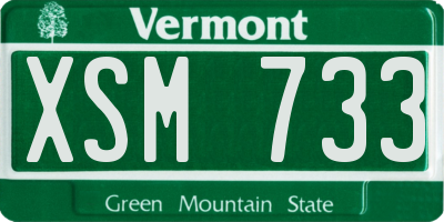 VT license plate XSM733
