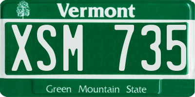 VT license plate XSM735