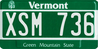 VT license plate XSM736