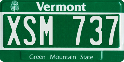 VT license plate XSM737