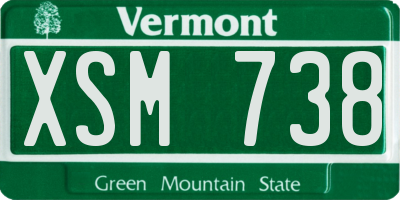 VT license plate XSM738