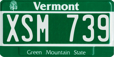 VT license plate XSM739