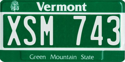 VT license plate XSM743