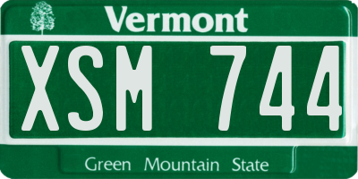 VT license plate XSM744