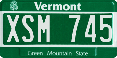 VT license plate XSM745