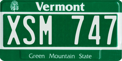 VT license plate XSM747