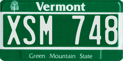 VT license plate XSM748