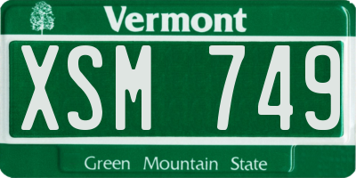 VT license plate XSM749