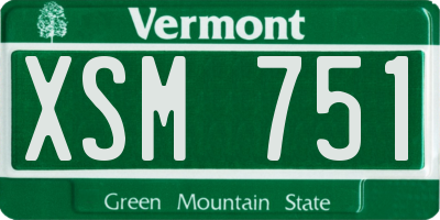 VT license plate XSM751