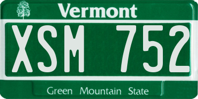 VT license plate XSM752
