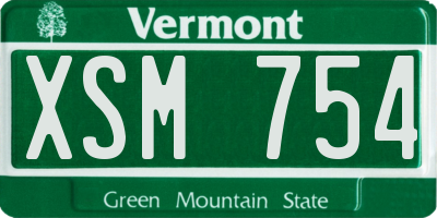 VT license plate XSM754