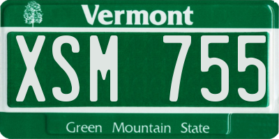 VT license plate XSM755
