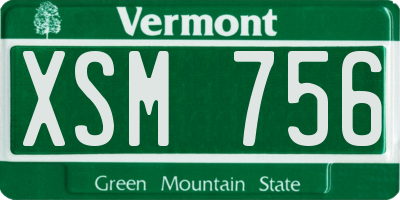 VT license plate XSM756