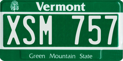 VT license plate XSM757