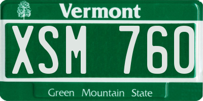 VT license plate XSM760